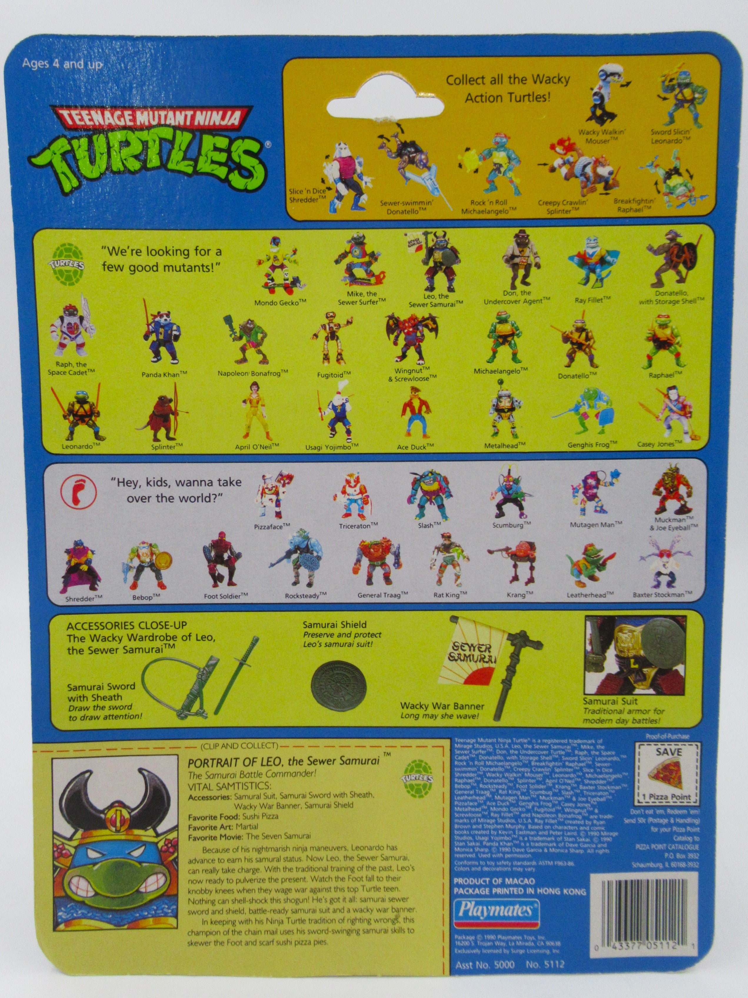 Teenage Mutant Ninja Turtles Leo, the Sewer Samurai 4.5" Figure TMNTs - Playmates (1990)